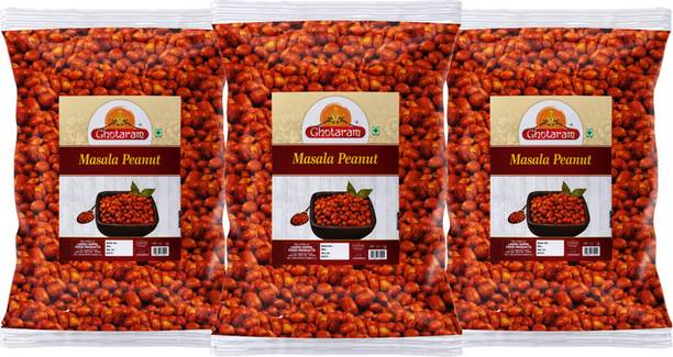 GHOTARAM Fried Masala Groundnut Namken Masala Peanut FarmFresh Masala EarthNut-250g*3Pack