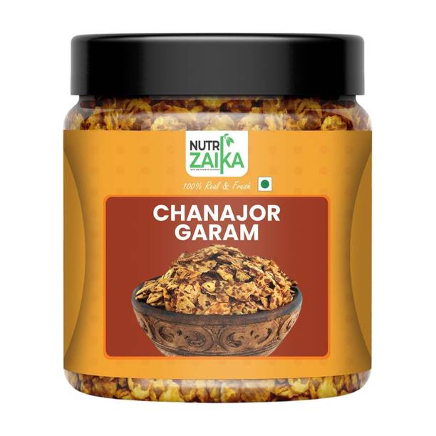 NUTRI ZAIKA Tangy Chana Jor Garam | Spicy & Crunchy Roasted Chickpea Snack | Indian Namkeen Chana Chor