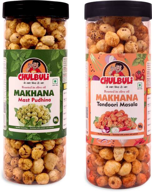 ppchulbuli Combo Of Tandoori Masala & Mast Pudhina Makhana Roasted in Olive Oil Roasted Makhana