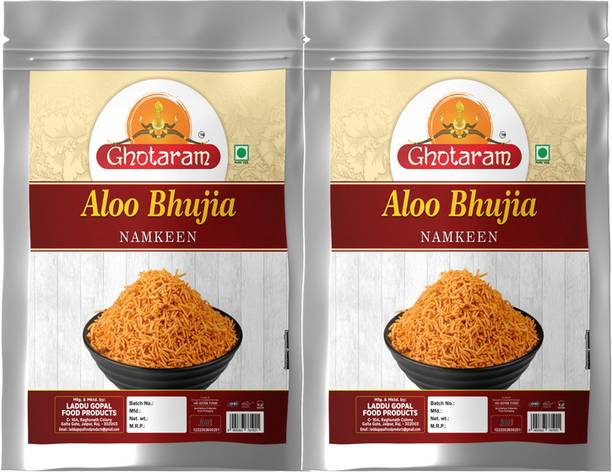 GHOTARAM Marwar Rajapuri Aloo Bhujiya Bhujia Aloo bhjiya Alu Bhujiya Namkeen-150g*2Pack