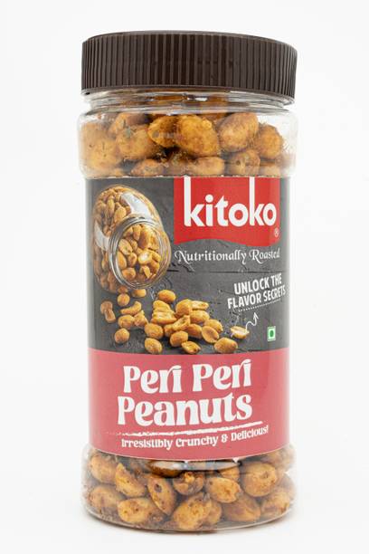 Kitoko Canned Peri Peri Roasted Peanuts, Namkeen Flavoured Peanuts, Crunchy Peanuts
