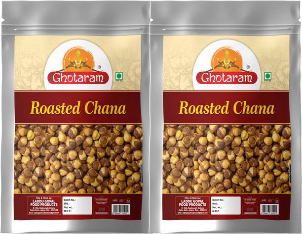 GHOTARAM Plant-Based Protein Snack Roasted Bhuna chana Bengal Gram Chickpeas-150g*2Pack