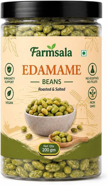 farmsala Roasted & Salted Edamame Beans | Crunchy Plant Protein Snack | Roasted Soybean Beans (Salted/Roasted)