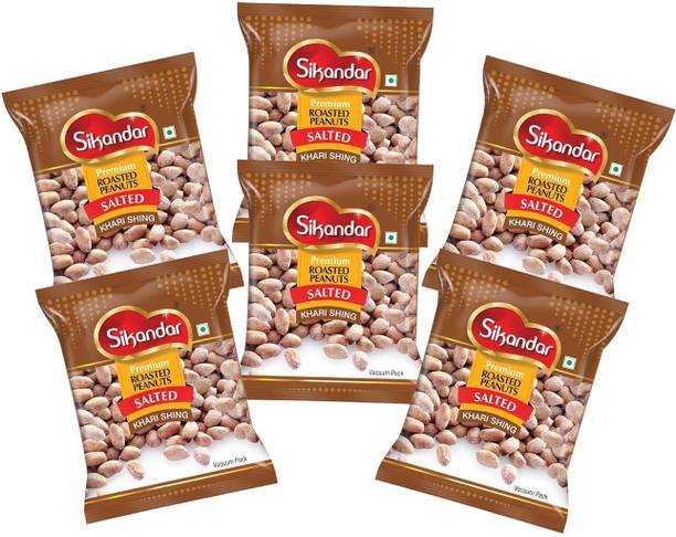 sikandar Premium Roasted Peanuts Salted with husk Vacuum Pack-200g | Protein-Rich Namkeen