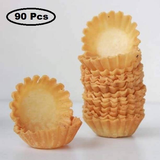 EKATRA IMPEX Basket Chat Puri/Katori Chat – Crispy Fried Delhi Style Chaat Puri (90 Pcs) Namkeen