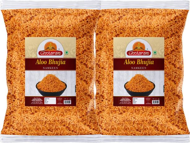 GHOTARAM Kufri Sindhuri Aloo Bhujia Namkeen / Alu Bhujiya Sev Namkeen Snack-150g*2Pack