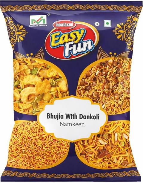easy fun Bhujia With Dankoli Namkeen Spicy Crunchy Mix Indian Snack 400g Pack Aloo Bhujia