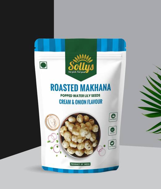 Sollys Cream and Onion Makhana Fox Nuts Roasted in Olive Oil Gluten Free Makhana