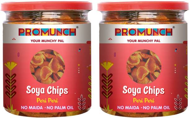 PROMUNCH Crispy Soya Chips Perfect Snack for Breakfast at Home & Office (Peri Peri)