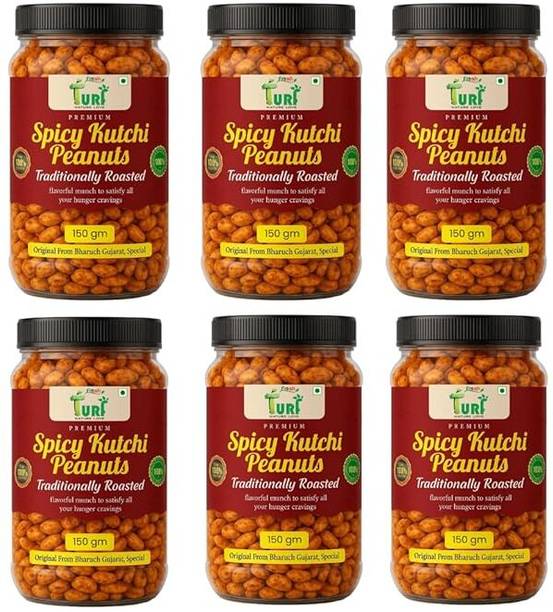 Turf Fresh Hot Kutuchi Spiced Peanuts | Roasted Crunchy Sing | Healthy Protein Snack