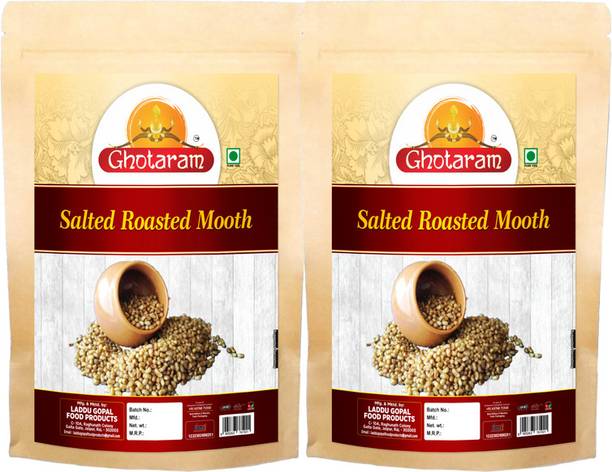 GHOTARAM Sprouted Roasted Matki Dal / Moth Beans Whole / Turkish Gram Namkeen-350g*2Pack