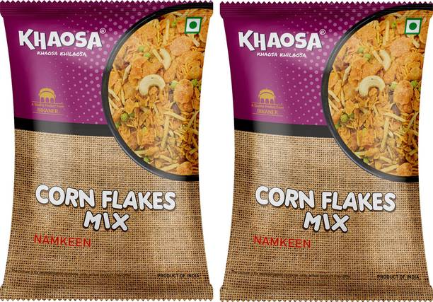 KHAOSA Corn Flakes Mixture 360Gm (180Gm x 2) Bhujia Sev