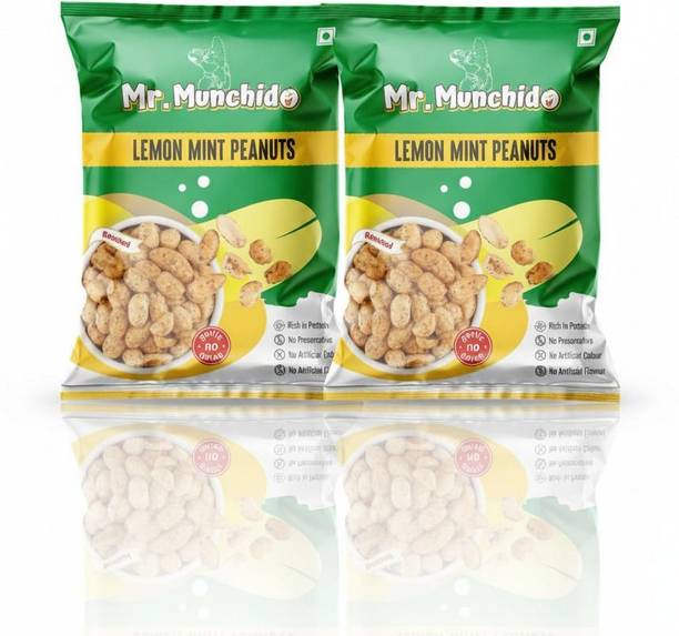 Mr.munchido Lemon Mint Peanuts Roasted Nimboo Peanut | High Protein Gluten Free