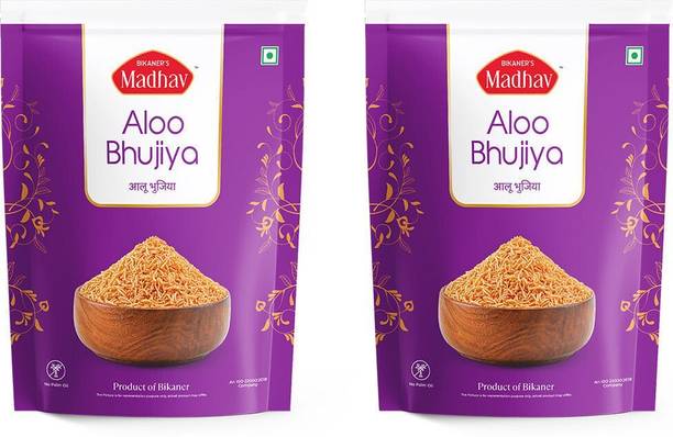 MADHAV Aloo Bhujiya 800Gm (400Gm x 2) Handmade | No Palm Oil | Product of Bikaner