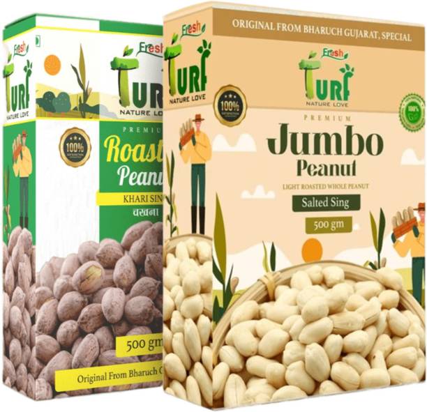 Turf Fresh Roasted Salted Peanuts Jumbo Khari Sing (Bharuch Gujarat Special)Jumbo Mungfali