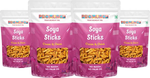 PROMUNCH Soya Sticks Cream & onion Crispy snacks No Palm Oil And Maida