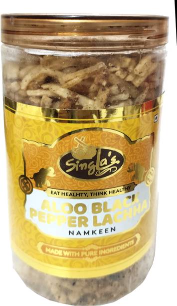 singla's Aloo Black Pepper Lachha 200g Namkeen, Made with Pure Ingredients