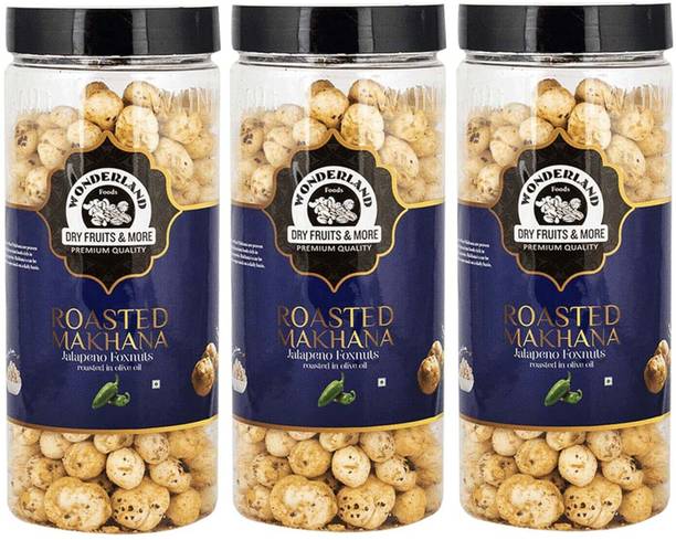 WONDERLAND Foods (Device) Roasted Makhana Jalapeno Foxnuts 300g (Pack of 3) (100g Each)Foxnuts 300g (Pack of 3) (100g Each)