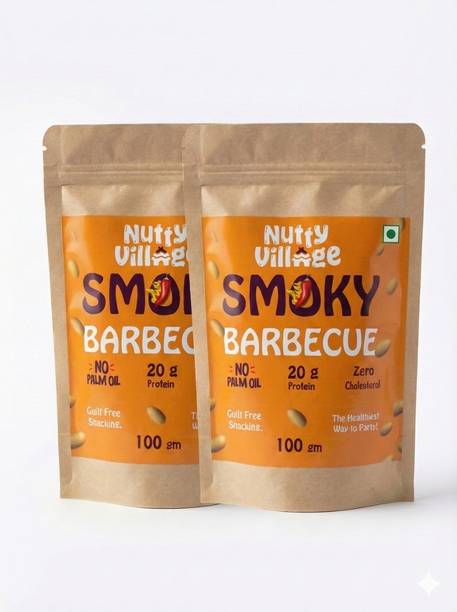 Nutty Village Barbeque Peanuts - Air Roasted Snack - Healthy Namkeen Singdana