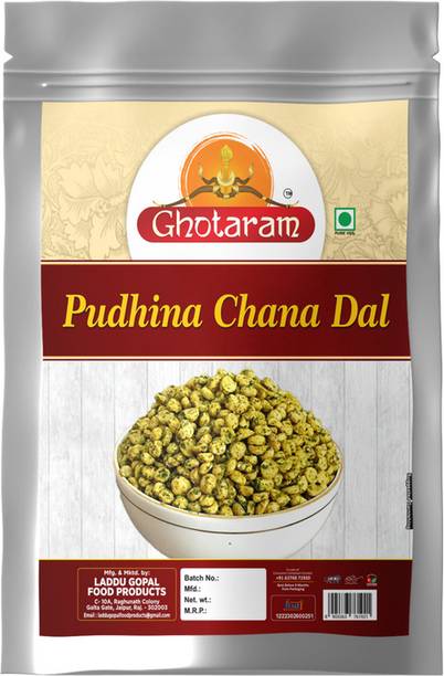 GHOTARAM Roasted Namkeen Podhina Dhaniya Nimbu Chickpeas Split gram Namkeen-250g*1Pack Chana Dal