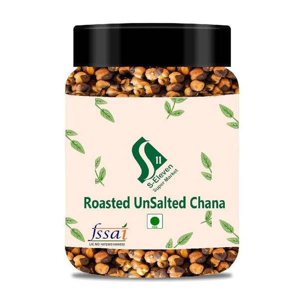 S Eleven Super Market S eleven-Whole Un-Salted Roasted Bhuna Chana Jar/Chana/Chickpeas/Bhuna Chana Chana