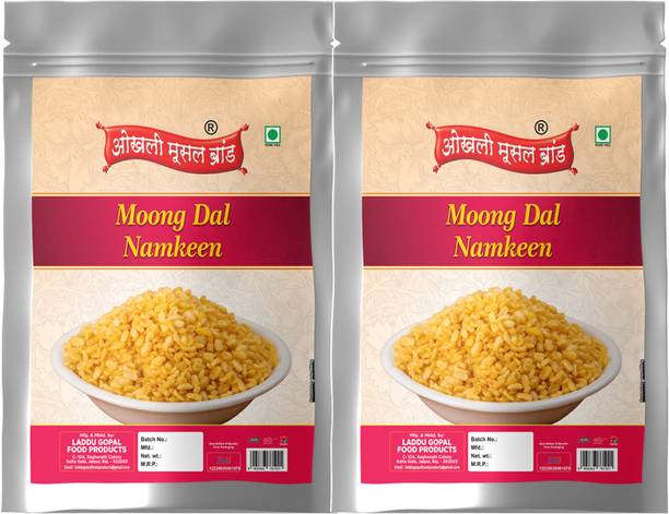 okhli musal brand Moong Dal Snacks Namkeen Salty Mung Snacks Tea Time Snacks Mung Dal-150g*2Pack