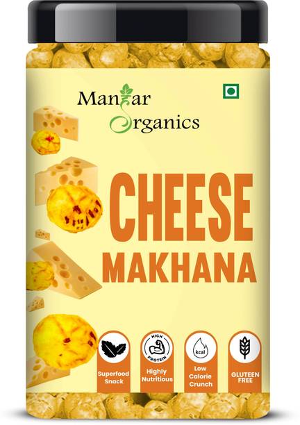 ManHar Organics Cheese Makhana/Foxnut | Highly Nutritious | Healthy & Crispy Puffed Snacks