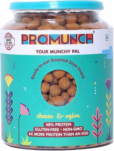 PROMUNCH Ready To Eat Roasted Soya Snack Cheese & Onion Healthy Snacks, 300G