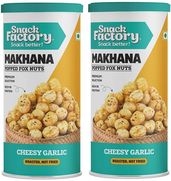 snack factory Cheesy Garlic Roasted Makhana (53g X 2)