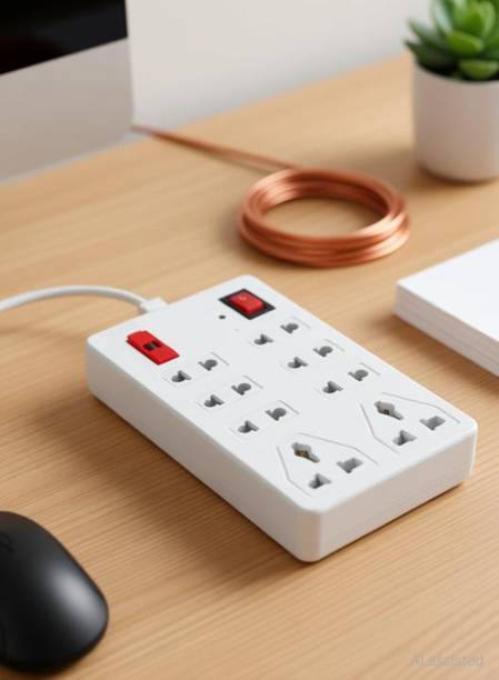 SOYEN SB Multi Plug Power Strip Extension Board Cord 2 Meter Long Wire 8 Socket Extension Boards