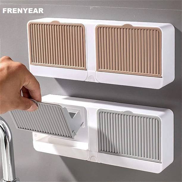 फ़्रेन ईयर No-Drilling Wall Mounted Soap Box with Double Soap Holder
