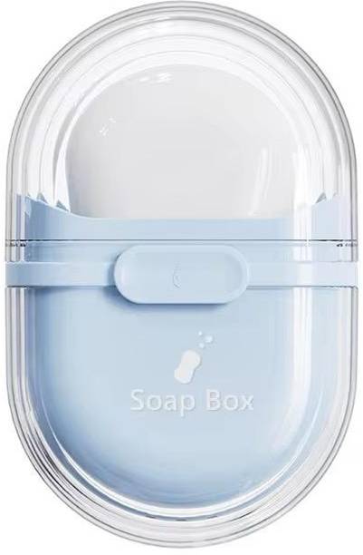 DHVENZA Portable Soap Box with Drainage Design for Travel & Bathroom Use (Sky)