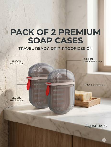 Reshapee Travel Soap Box Leakproof Transparent Plastic with Drain Tray