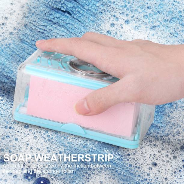 SATSUN ENTERPRISE Dishwashing Soap Dish Bar Box with Drain Holes and Spring Soap Dish Bathroom