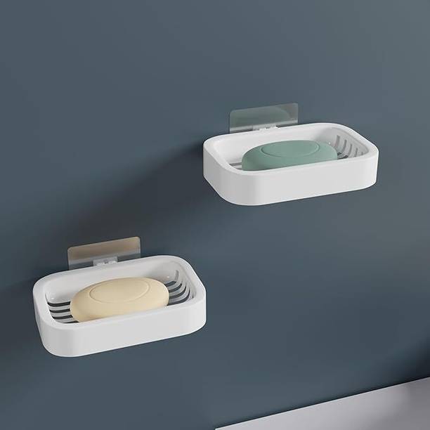 Gripzo Plastic Soap Holder for Bathroom - Self-Adhesive Wall-Mounted Soap Case