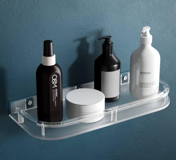 GRIVAN Wall-Mount bathroom storage organizer shelf/rack/holder/stand with curved edges