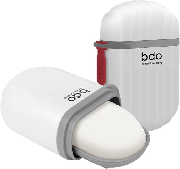 ZORIADA Portable Soap Dishes Leak Proof Soap Container Home Bathroom Plastic Soap Box
