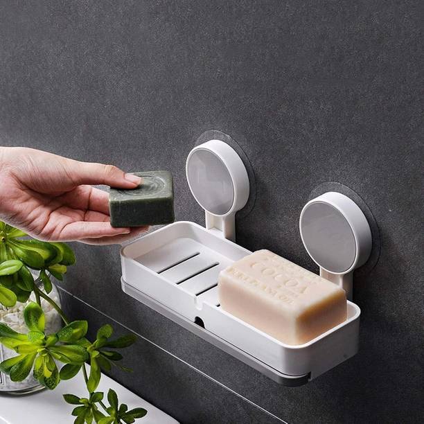 vulrian Non-Drill Wall Mount Magic Sticker Self Adhesive Soap Stand for Bathroom