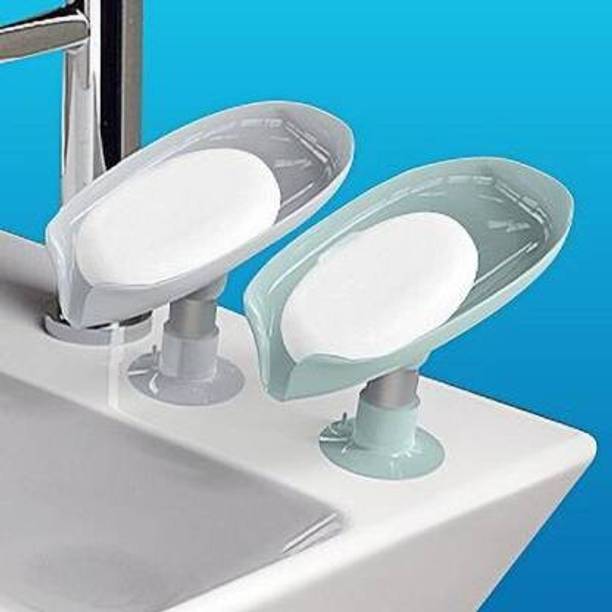 WebDealz Pack of 2 Leaf Shaped Self Draining Suction Cup Soap Dish x2.96