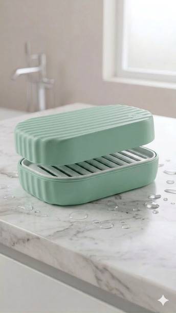 ZelvioByShree Soap Dish With Lid | 3 Layer Soap Holder for Home Bathroom & Travel