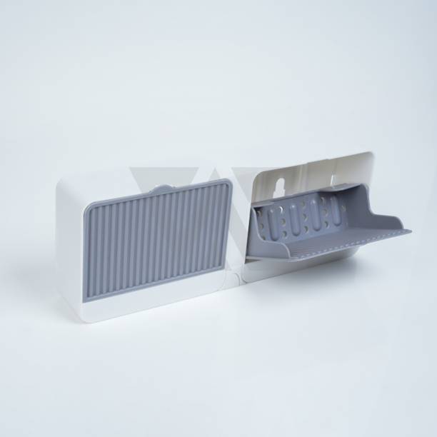 WZA NIVA Double Bar Soap Dish with Drainage Box,Premium Plastic Soap Holder