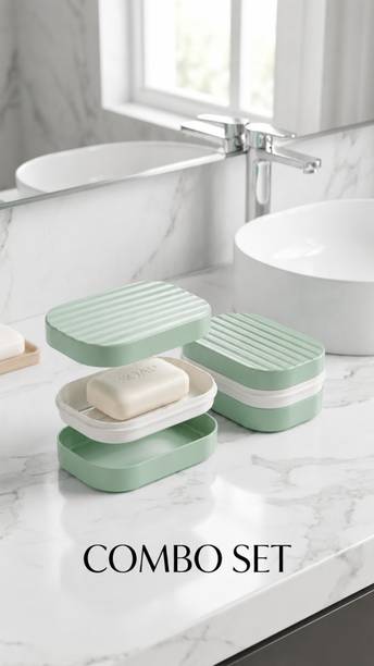 NEXVORA ZONE Multi Layer Soap Box with Water Drainage System for Kitchen (Pack of 2)