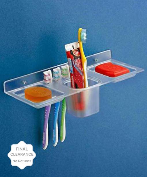 Darkline 4 in 1 Multipurpose Kitchen/Bathroom Shelf/Paste-Brush Stand/Soap Stand/Tumbler Holder/Bathroom Accessories