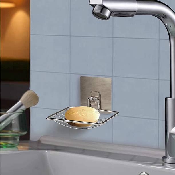 MOSHTU Stainless Steel Single Layer Stainless Soap Bathroom Soap Dish Tray