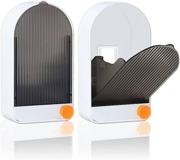 FORWAY Plastic Wall Mounted One Bar Bathroom Soap Holder Soap Box with Lid