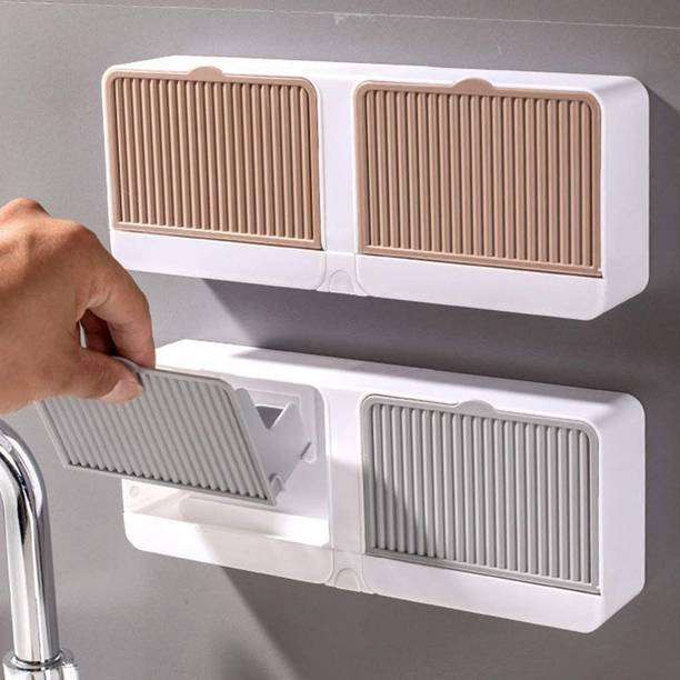FreshDcart Bathroom Soap Box Holder | Wall-Mounted Soap Box | Plastic Soap Holder