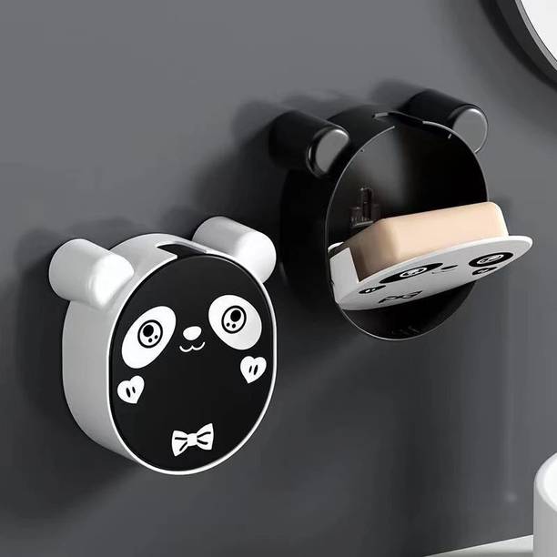 Banshal.Creation Cute Bear / Panda Wall-Mounted Soap Box with Flip Cover