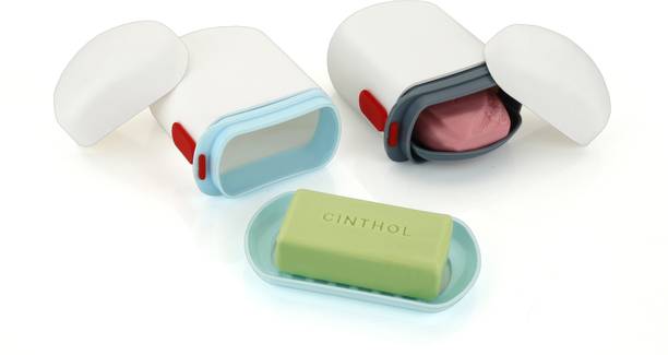 HAPPI 2 Leakproof Travel Soap Case, Soap Dish Box Cover, Soap Holder Bar for Bathroom