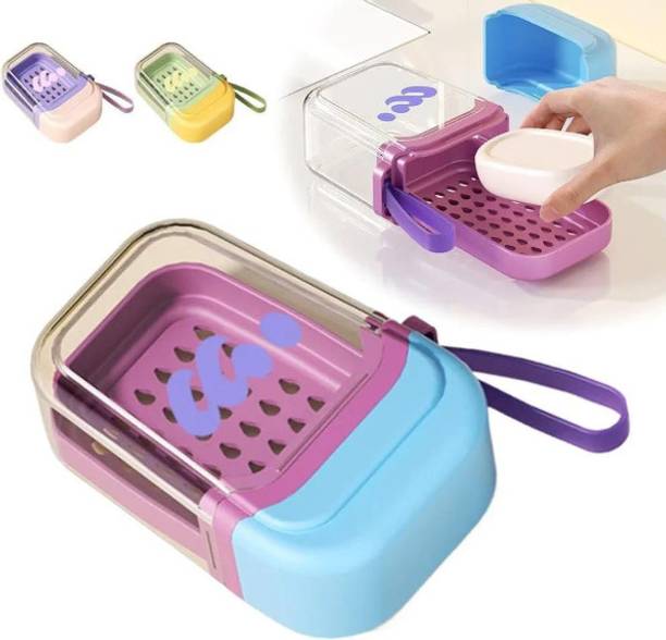 VEYRAWORLD Travel Soap Box Holder with Strap | Leakproof Bathroom Soap Container