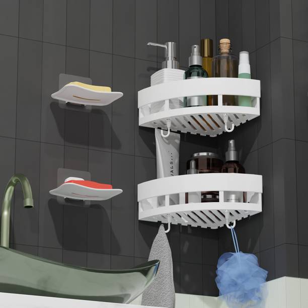 XBEY Corner Shower Caddy & Soap Dish Holder with Hook